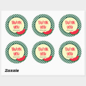 Groene strips met rode groene watermeloen Dank u Ronde Sticker (Vel)