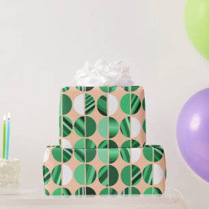Groene stripte ovale halven cadeaupapier