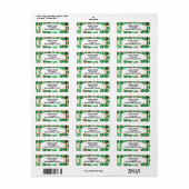 Groene stripte ovale halven etiket (Full Sheet)