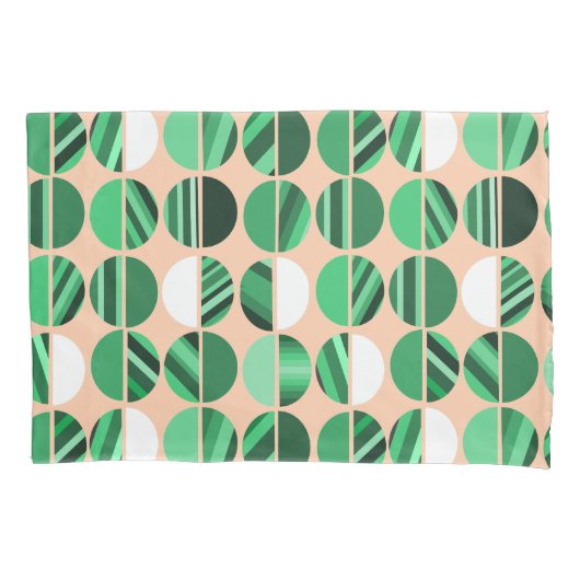 Groene stripte ovale halven kussensloop (Voorkant)