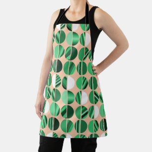 Groene stripte ovale halven schort