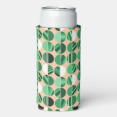 Groene stripte ovale halven seltzer blikjeskoeler (Seltzer Voorkant)