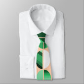 Groene stripte ovale halven stropdas (Gebonden)