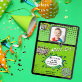 Groene stripverjaardag kaart