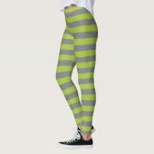 Groene strook van houtskool, grijs en appel leggings (Links)