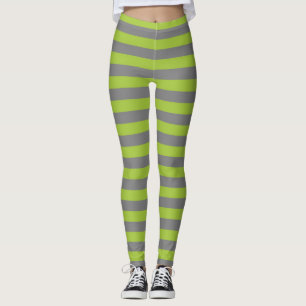 Groene strook van houtskool, grijs en appel leggings