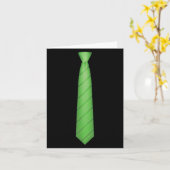 Groene stropdas, stropdas grappige jurk grafisch  kaart (Gele Bloem)