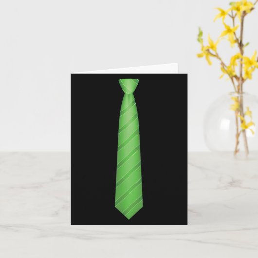 Groene stropdas, stropdas grappige jurk grafisch  kaart (Gele Bloem)