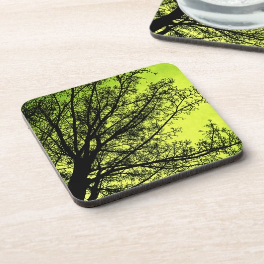 Groene structuur Silhouette Cork Onderzetter set (Linkerzijde)