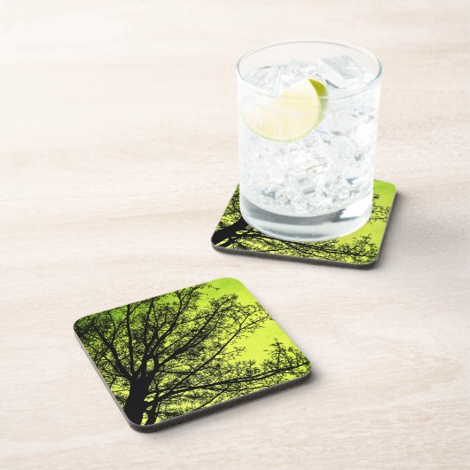 Groene structuur Silhouette Cork Onderzetter set (Rechterzijde)