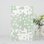 Groene suare Pixel Pattern Briefpapier (Staand voorkant)