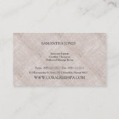 Groene successen op Faux Burlap Modern Chic Visitekaartje (Achterkant)