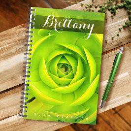 Groene succulent cactus foto aangepaste naam moder planner