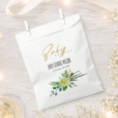 GROENE SUCCULENT FOLIAGE WATERVERF BABY SHOWER BEDANKZAKJE (Geknipt)