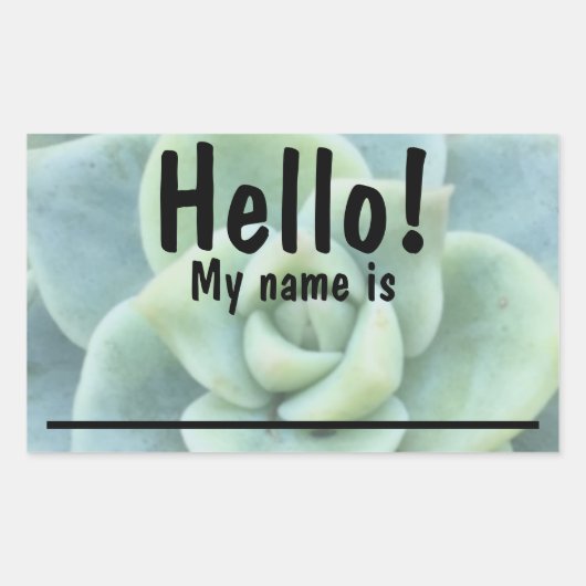 Groene Succulent Naam tag Stickers (Voorkant)