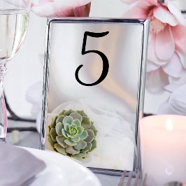 Groene Succulent op Witte Trouwtafel Nummers Kaart