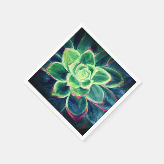 Groene Succulent Plant Art Paper servetten (Hoek)