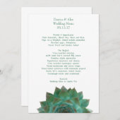 Groene Succulent Wedding Menu Sjabloon (Voorkant / Achterkant)