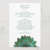 Groene Succulent Wedding Menu Sjabloon (Voorkant)
