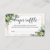 Groene Succulente Bloemen Gouden Lijsten Luier Raf Informatiekaartje (Voorkant)