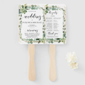 Groene succulente bloemengoud geometrische bruilof handwaaier (Voorkant en achterkant)