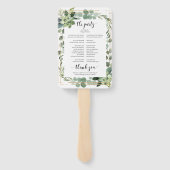 Groene succulente bloemengoud geometrische bruilof handwaaier (Achterkant)