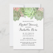 Groene Succulente Bridal Shower Invitations Kaart (Voorkant)