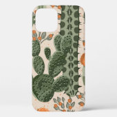 Groene succulente cactus en oranje bloemen Case-Mate iPhone case (Achterkant)