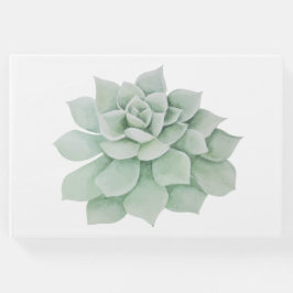 Groene Succulente Cactus Mint Waterverf Trouwfeest Gastenboek