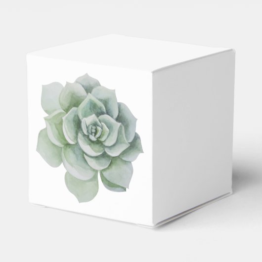 Groene Succulente Cactus Waterverf Party Bruiloft Bedankdoosjes (Achterkant)