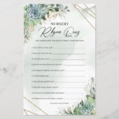 Groene succulente eucalyptus Nursery Rhyme Quiz (Voorkant)