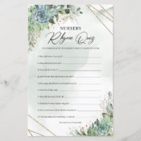 Groene succulente eucalyptus Nursery Rhyme Quiz