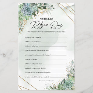 Groene succulente eucalyptus Nursery Rhyme Quiz