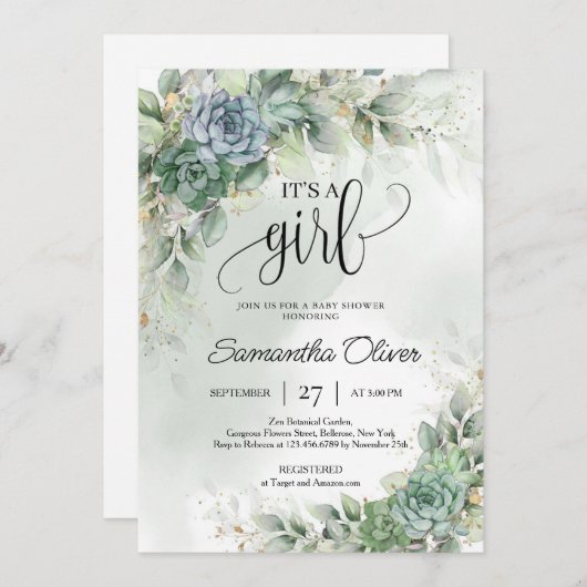 Groene succulente eucalyptusbladeren het is een me kaart (Voorkant / Achterkant)