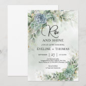 Groene succulente eucalyptusbladeren stijgen en sc kaart (Voorkant / Achterkant)