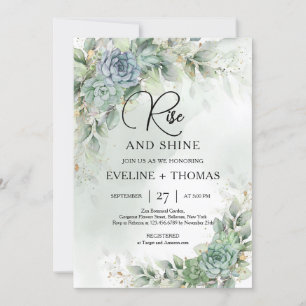 Groene succulente eucalyptusbladeren stijgen en sc kaart