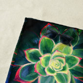 Groene Succulente Kunsttekening Strandlaken (In situ)