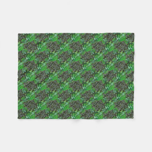 Groene Succulente Lattice Pattern Fleece Blanket (Voorkant (Horizontaal))