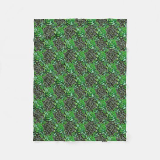 Groene Succulente Lattice Pattern Fleece Blanket (Voorkant)