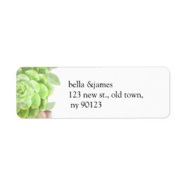Groene Succulenten Bruiloft Adresetiketten Etiket