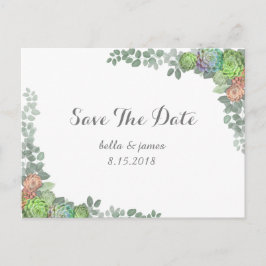 Groene Succulenten Save The Date Postkaarten Aankondigingskaart