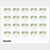Groene Succulenten Trouwstickers Vierkante Sticker (Vel)