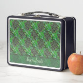Groene Succulents Lattice Pattern Lunch Box Box (In situ)