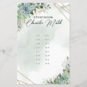 Groene succulte bloemen Spottekarakter Match (Achterkant)