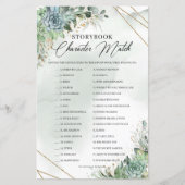 Groene succulte bloemen Spottekarakter Match (Voorkant)