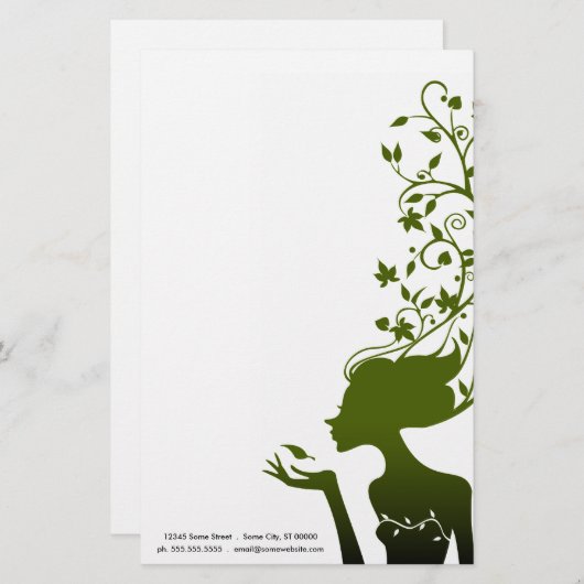 groene suiker briefpapier (Voorkant / Achterkant)