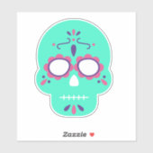 Groene suikerschedel sticker (Vel)