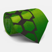 Groene SUN Thru Asymmetrisch Hexagonal Vensters Stropdas (Opgerold)