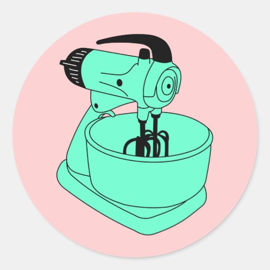 Groene Sunbeam Mixmaster Ronde Sticker (Voorkant)