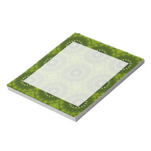 Groene Sunburst Abstracte Kaleidoscoop Patroon Notitieblok